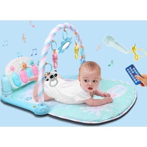 1Set Baby Gyms Play Mat Pedal Piano Light Musical Toy Activity Kick Fitness Cushion for Newborn Girls Boys