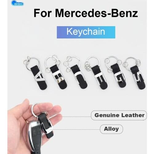 Leather Keychain Metal Key Rings Chains Alloy Car Key Holder For Mercedes Benz A B C D E G S Class GL ML SL GLA GLE GLS