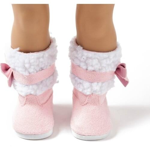 7cm High-Quality Plush Snow Boots With Bowknot For 18 Inch American Doll 1/3 BJD Doll Accessories Gift for Girl