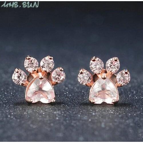 MHS.SUN Luxury Zircon Stud Earrings Fashion Leaf Women Earrings Crystal Earrings Small Ear Studs Jewelry Earings Hot Sale