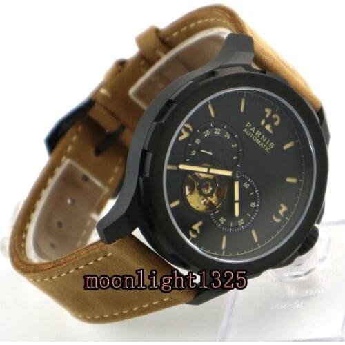 44mm Parnis sandwich dial PVD case Sapphire glass miyota Automatic Mens Watch