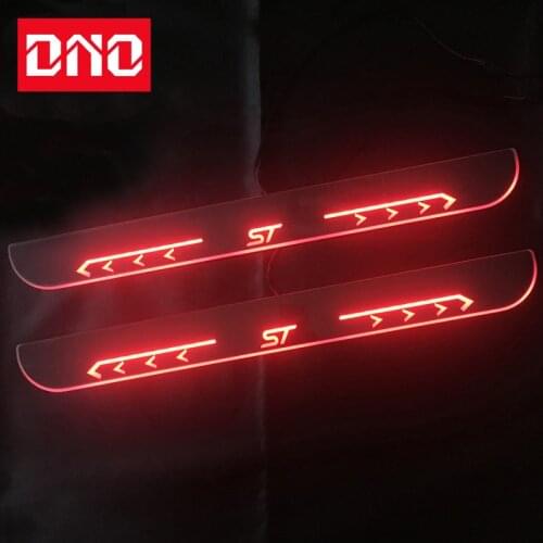 DNO Trim Pedal LED Car Light Door Sill Scuff Plate Pathway Dynamic Streamer Welcome Lamp For Ford Focus Fiesta Kuga Escape ST