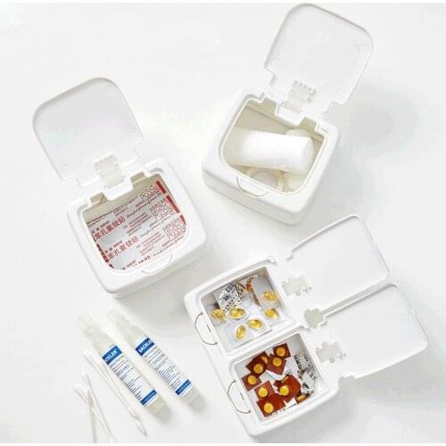 Desktop push-button storage box household small object clip, cotton swab, dental floss, dustproof storage box with lid finishing