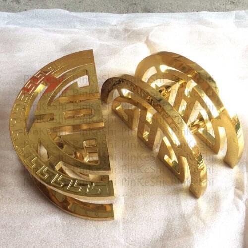 Half round glass door solid pull handle, gold color carving handle gold color, black color