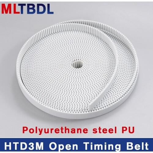 1M HTD 3M PU Open Timing Belt Width 10-30mm Transmission Synchronous 3M Belt For CO2 Laser Engraving Cutting Machine motor belt