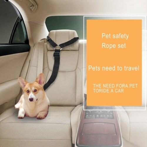 1 Packs Dog Cat Safety Seat Belt Strap Car Headrest Restraint Adjustable Nylon Fabric Dog Restraints Vehicle Seatbelts Harness