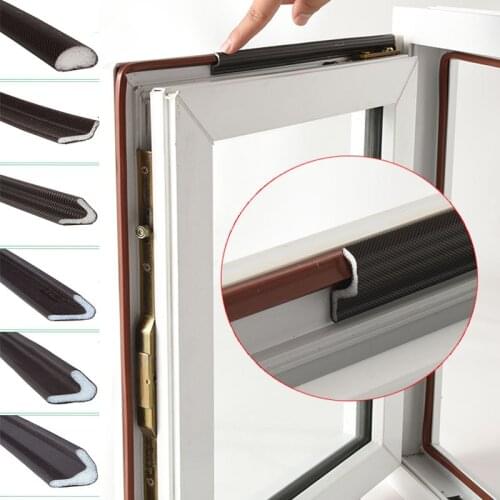 Self Adhesive Soundproof Foam Door Window Tape Weather Stripping Cotton Seal Door Gap Filler Window Hardware 5M