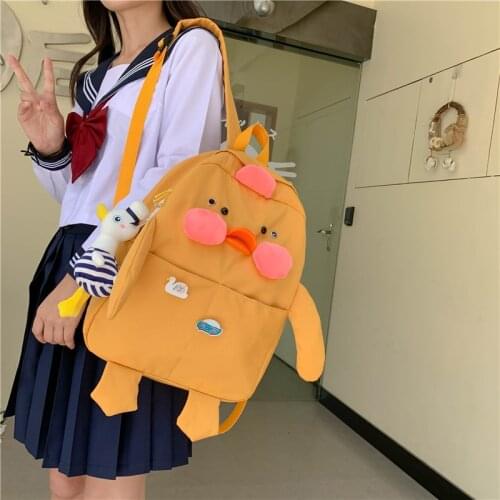 Girl School Bags Net Red Duck Nylon Printing Backpack Kindergarten Student Cute Girls Childrens Schoolbag Waterproof Kid 2021