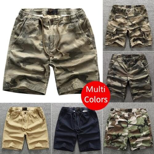 Camouflage Cargo Shorts Youth Men Summer Loose Straight Casual Sports Shorts Army Fans Outdoor Combat Training Tactical Shorts