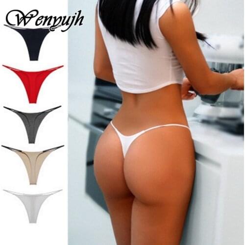 WENYUJH Sexy Womens Thong Thin Strap Underwear Sports Solid Low Rise Swim Trunks G-string Ladies Panties Bottoming Hot Bikini