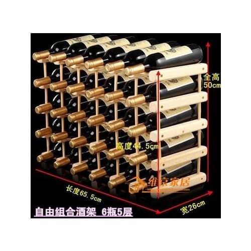 XXXG DIY red wine shelf wooden wine frame of European fashion Wine display cabinet