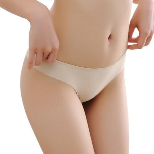 Women Cotton File Without Trace One-piece Ultra-thin Ice Silk Thong Temptation Sexy Low Waist G-String