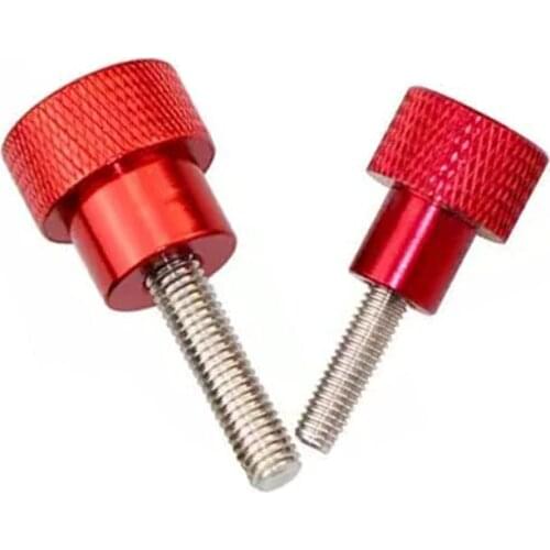 1Pcs M4 Aluminum Alloy long handle Stainless steel Knurled Hand Screws High head Step Screw bolt 10mm-45mm L red