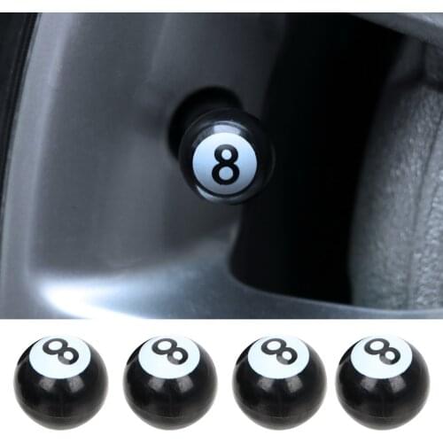 4 PCS Car Tire Air Valve Caps Billiards Pool 8 Ball Wheel Rims Tyre Air Valve Stem Caps for Car Motorcycle Bicycle Car-styling