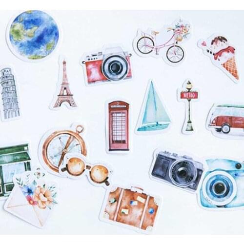 46 Pcs/box Traveling Alone Stickers Kawaii Decoration Diary Album Adhesive Paper Sticker Planner Scrapbooking Sticker Stationery