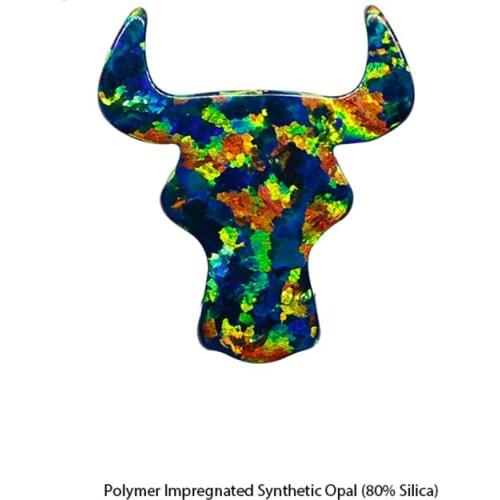 50PCS/lot 10.6x12mm hot sales neo-classical Bull Shape Synthetic Fire Opal Necklace Lab created opal beads for gifts