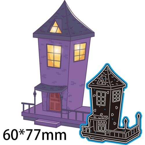 60*77mm Cartoon Building Cutting DIES Stencil DIY Scrapbook Embossing Card Craft Template Paper Photo Album