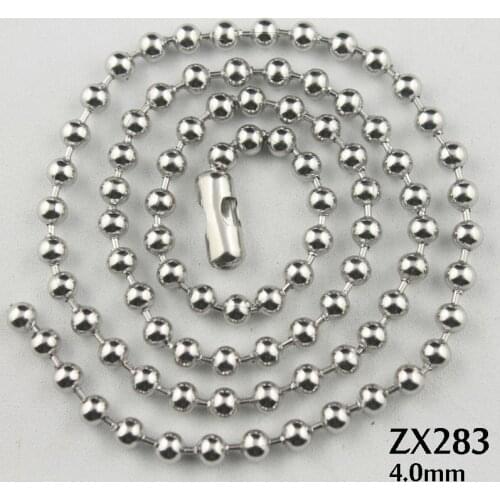 50meters -100meters 4mm ball chain stainless steel beads chains fashion jewelry parts ZX283