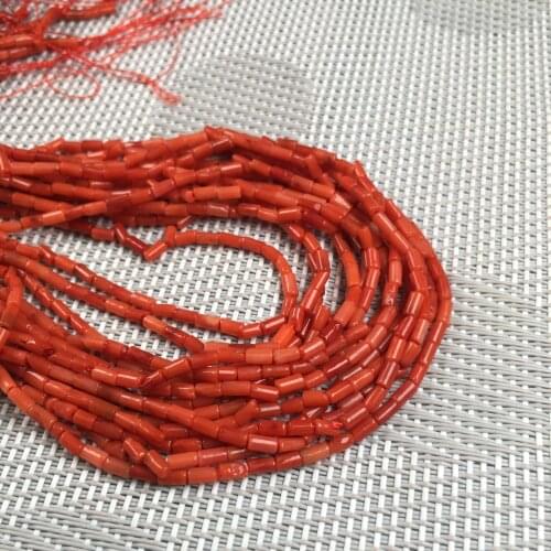 Cylindrical Coral Beads Natural Stone 38cm Punch Loose Isolation Beads For Jewelry Making DIY Necklace Bracelet Accessories