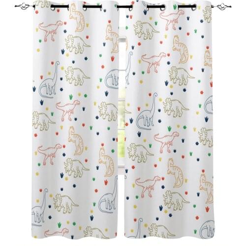 Jurassic Cartoon Dinosaur Children Curtain for Kids Room Bedroom Curtain Cartoon Window Curtain for Boys Colorful cortinas