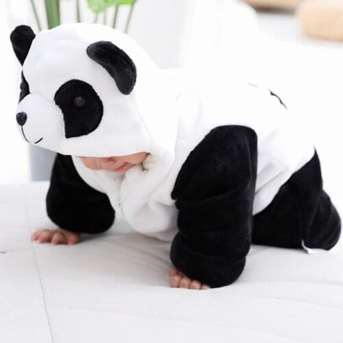 Baby Winter Romper Warm Flannel Plush Jumpsuit Girls Boys Cute Panda Animals Newborn Pajamas Baby Clothes Overalls Kids Rompers