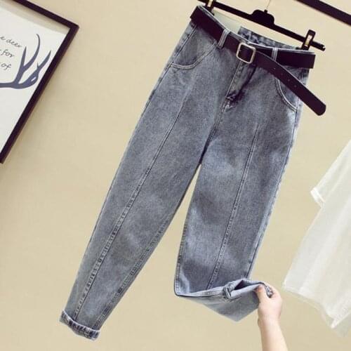 Large Size Streetwear Female Trousers Light Blue Straight Jeans Women Mom Jeans Casual Loose Denim Long Pants Vintage High Waist