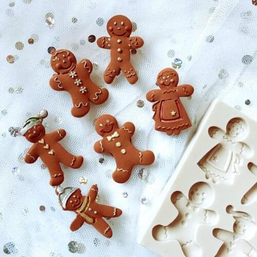 2021 Christmas Gingerbread Man Cake Mold Silicone Cake Moulds Chocolate Candy Clay Mold Baking Cake Tools Kitchen Accessories