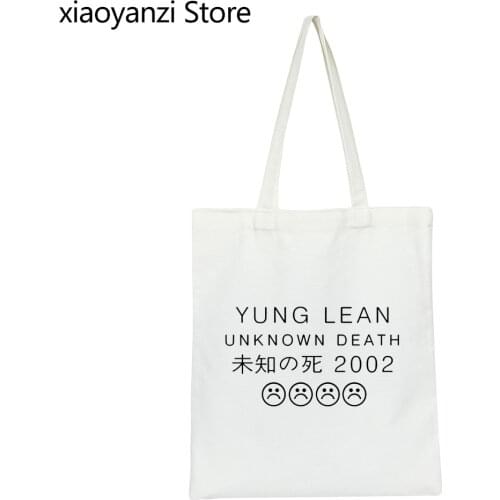 Yung Leans Unknown Death Sad Boy Printed Eco Reusable Canvas Shopping Bags High Quality Shoulder Bag Students Book Handbags