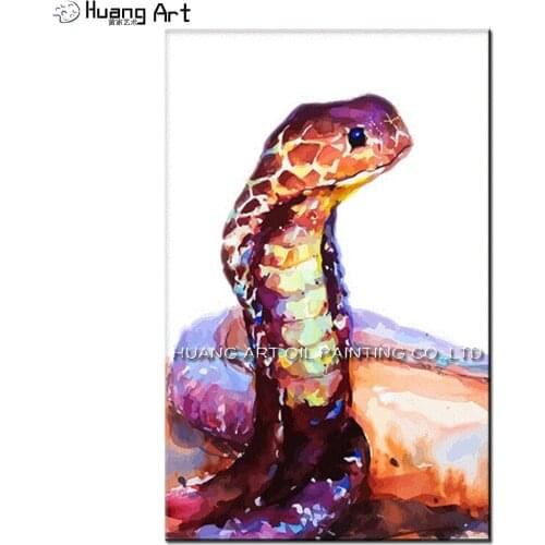 Artist New Design Fashion Colors Abstract Snake Oil Painting Handmade Cobra Animal Oil Painting for Living Room Decoration
