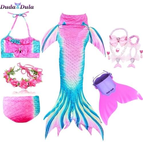 Mermaid Tails For Girls Mermaid Tails Swimming Dresses Cosplay Costume Children Mermaid tail Swimsuit for Kids Swimmable Costume