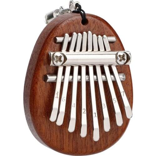 Thumb Piano 8 Keys Mini Kalimba Thumb Piano Mbira Solid Wood Gift Toy with Lanyard Pendant Mini Finger Keyboard Instrument