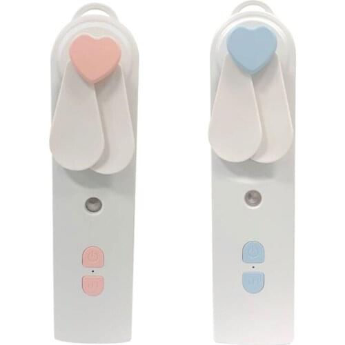 Mini Fan Humidifier Water Mist Facial Sprayer Handheld 2in1 Face Steamer With Fan Air Conditioner Face Hydration Face Care Tools