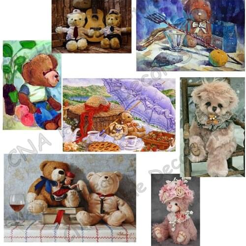 Cartoon Photos Mosaic 5D Diy Diamond Embroidery Painting Drill Resin Square Animal Bears Home Decor Cross Stitch Kits for kids
