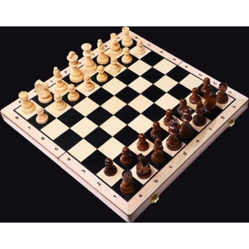 Wood Board Game Set Classic Collection Chess Set Foldable Storage Case