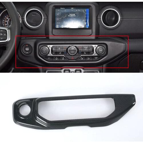 New Carbon Fiber Look Console Panel Air Switch Cover for Jeep Wrangler JL 2018 2019 left hand drive cars