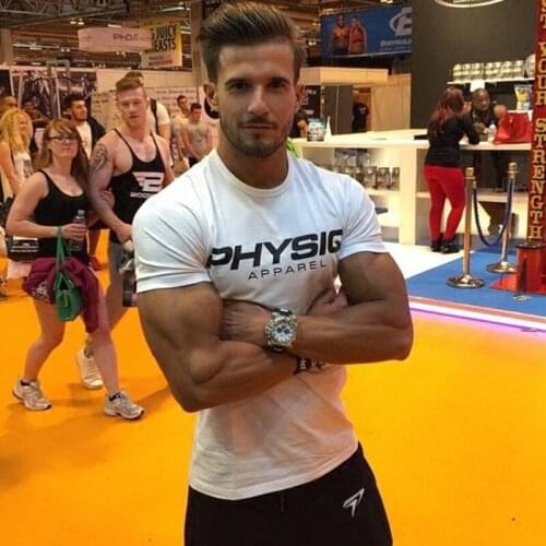 New Male White T-shirt Gyms Tight Cotton shirt Men Bodybuilding Casual Short sleeve Tees Brand Clothing Leisure sport Men Tops