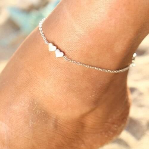 New Metal Beach Anklets Chain Heart Ankle For Women Girl Love Vintage Barefoot Sandals Foot Leg Jewelry