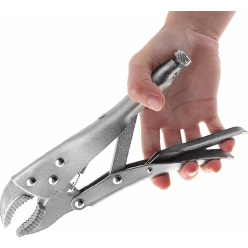 Locking Pliers 7 Inch Round Nose Adjustable Vice Grips Curved Jaw Mole Welding Tool Nippers