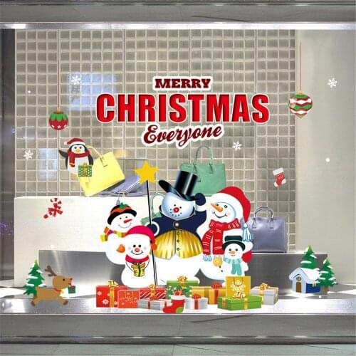 Hanging Ball Christmas Bells Snowflake Stickers Christmas Window Stickers New Year Christmas Festival Glass Wall Stickers Decor