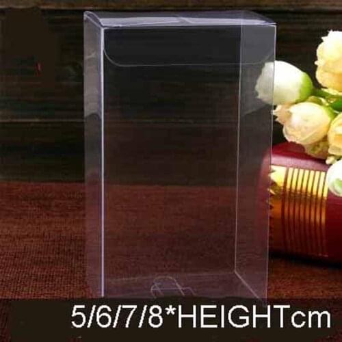 5pc/lot transparent gift box clear pvc craft box/candy/wedding favors display box /jewelry/comestic package retangular pvc box