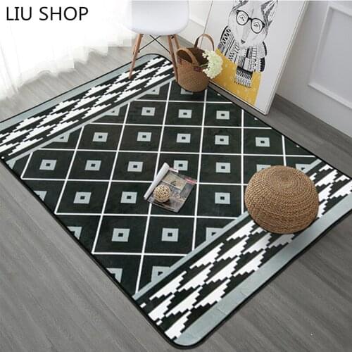 LIU Embroidered stripe carpet living room coffee table Naisi Nordic creative Bedroom Sofa room full shop rug bed blankets pad