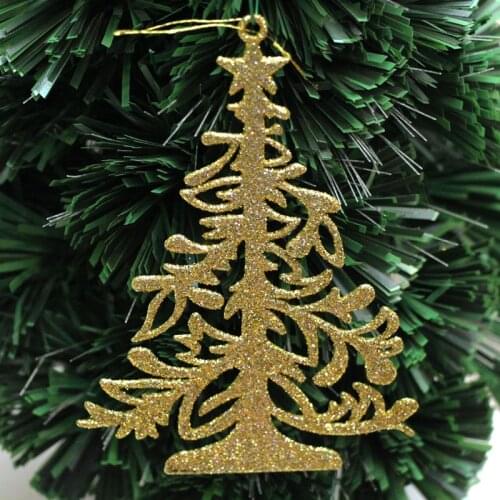 1 PC Gold powder Colored Unique Christmas tree decorations Xmas tree present adornments DIY party production accessories
