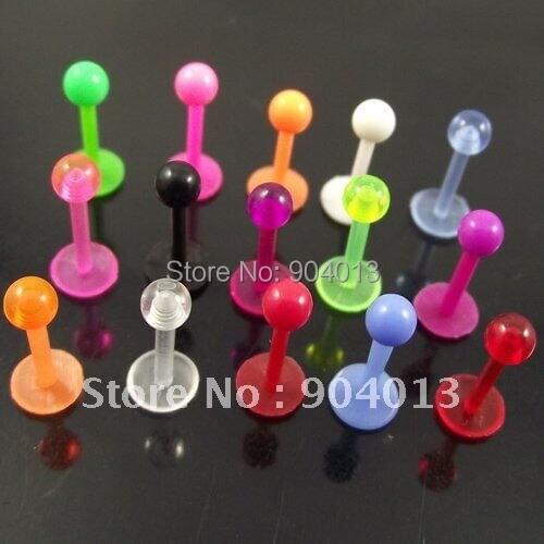 10pcs soft Flexible cone ball Lip Ring pure Color Lip Rings,1.2x8x3mm Soft labret Tragus Ear Body Piercing Jewelry