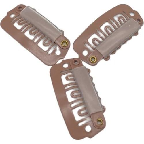 100 PCs 23 Mm 6 Teeth Quality Stainless Steel Metal Snap Clips for Hair Extension Loop Teeth Wig Comb hair Clip Hair Accessories