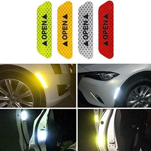 4X/Set Warning Stickers Car Door Reflective Warning For Chevrolet cruze aveo Ssangyong kyron Toyota corolla chr accessories