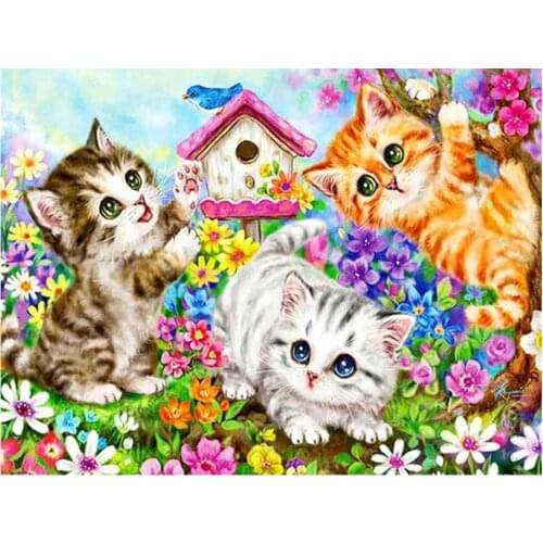 Full drill diamond art painting cats flowers mosaic embroidery picture puzzle stones stickers home decor needlework craft diy