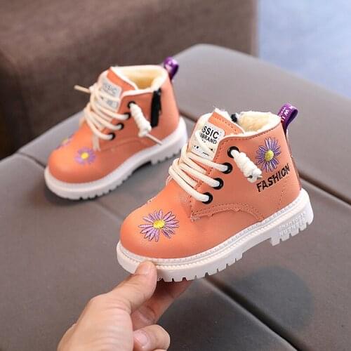 Boots For Girls，Soft Leather For Children, Running Shoes, Sport, Non-slip, Fashionable, 21-30 Winter Collection, Casual Shoes