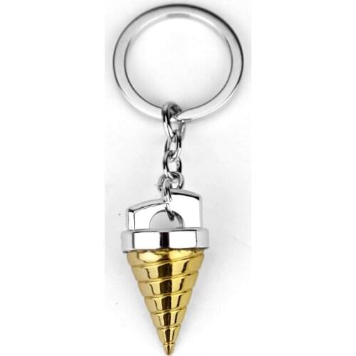 Tengen Toppa Gurren Lagann Keychain Anime Simon Ganman Gold Drill Keychain For Men Cosplay Model Pendant Gift
