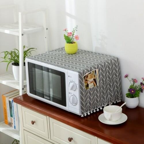 Nordic Microwave Oven Dust cover Cotton linen cloth art universal microwave cover Midea dust cover oven for kitchen accessories