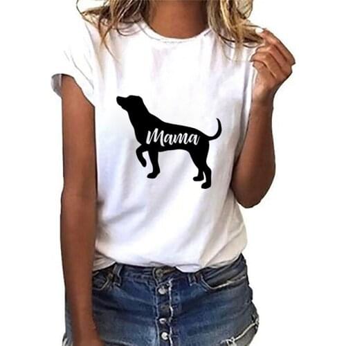 Black Dog Cartoon T Shirt Women Summer Fashion Tops T Shirt Short Sleeve O-neck T-Shirts Simple Tee Casual Tshirt Ladies